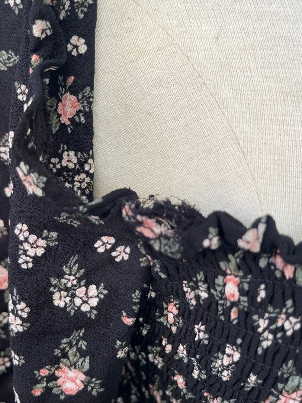 Reformation Pinto Smocked Square Neck Floral Peasant Top cottage festival 1X